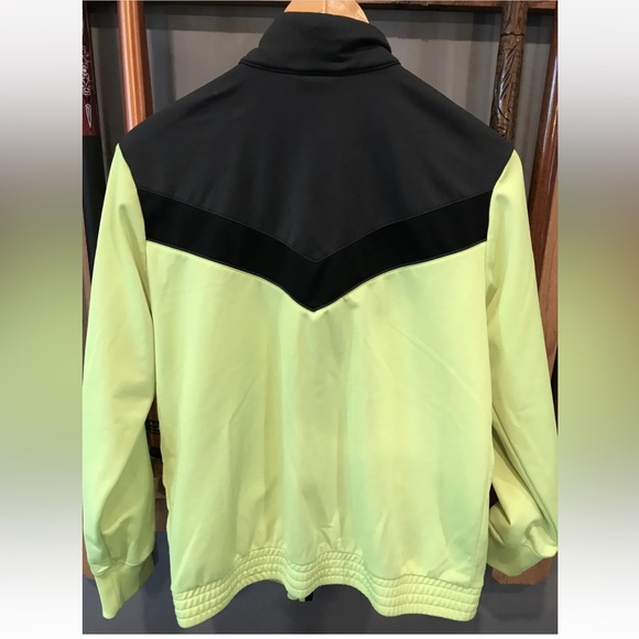 Nike neon YELLOW zip jacket womens XL gray black Polyester workout athletic COAT - Picture 9 of 13